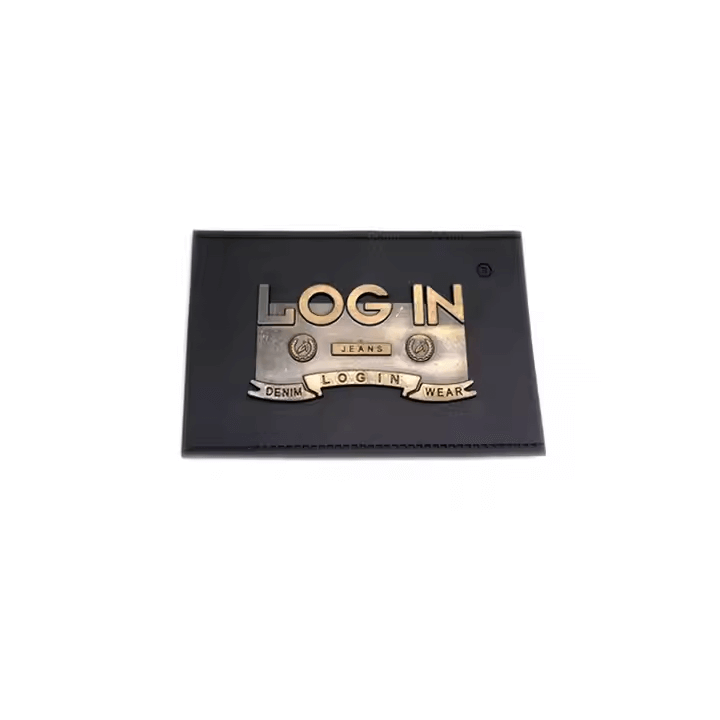 Metal leather label