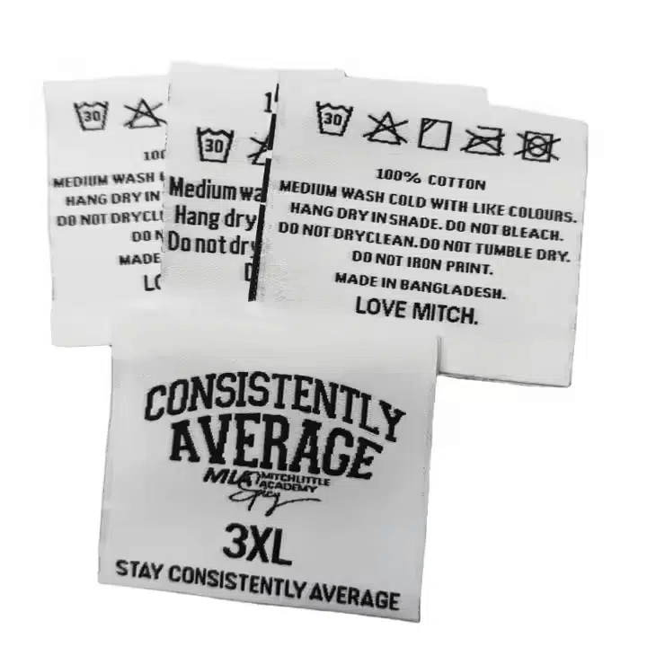 damask woven label size​