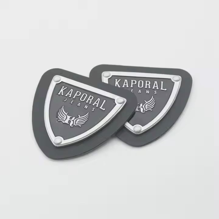 leather tag with metal logo​