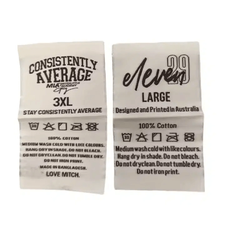 woven label sizes​
