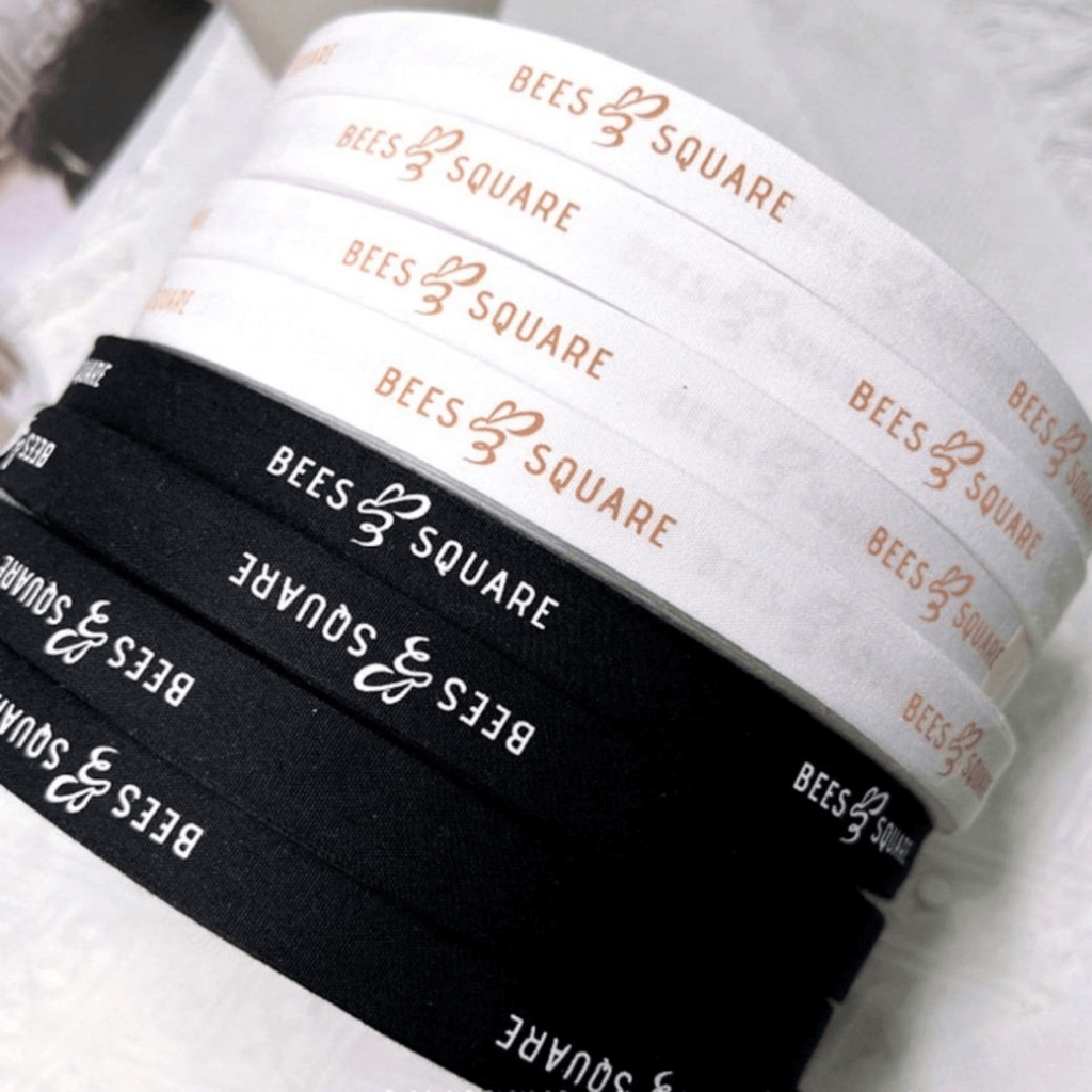 Cotton ribbon with printed label